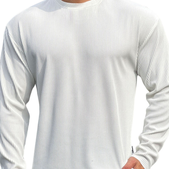 Fine knit pullover for men with textured rib pattern Lune London