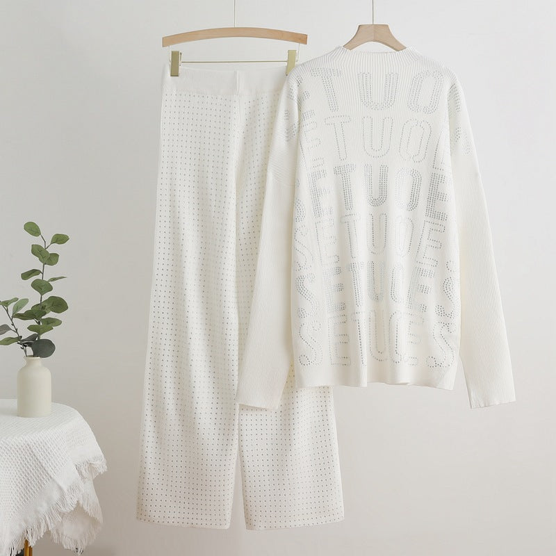 Fashionable knit lounge set for women with sparkling details Lune London