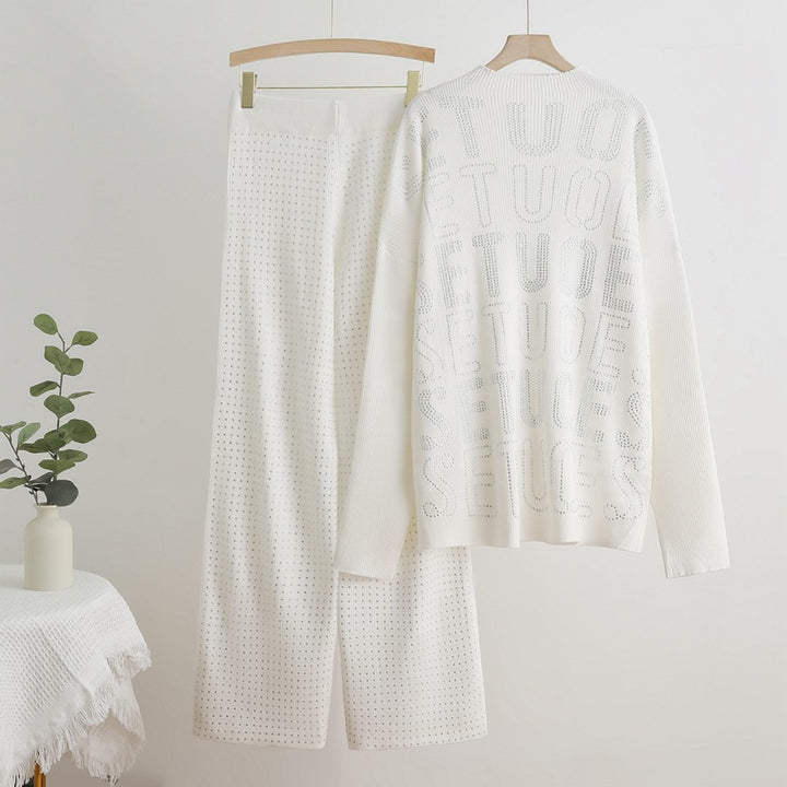 Fashionable knit lounge set for women with sparkling details Lune London