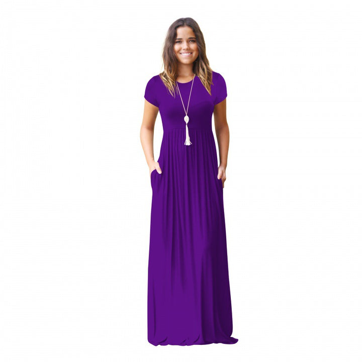 Robe maxi femme avec poches pratiques et coupe fluide à la mode Chic & Stil