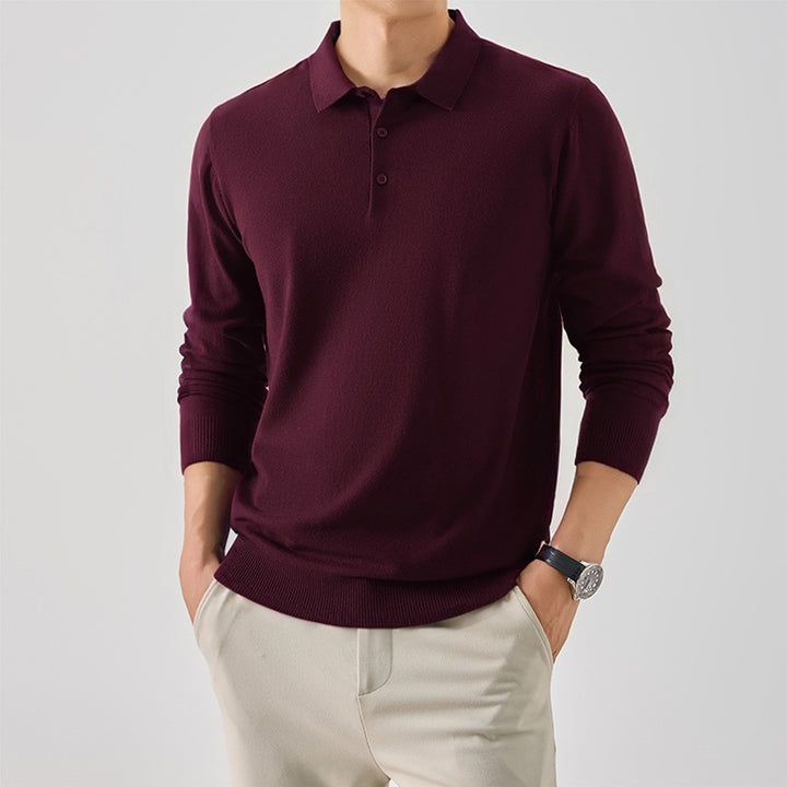 Men's Chic Long Sleeve Polo Shirt