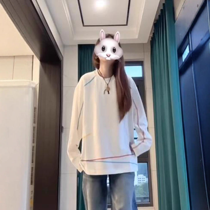 Women's casual long-sleeve shirt with colorful accent Chic & Stil