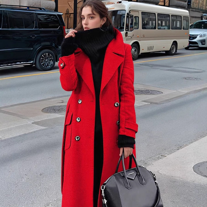 Ladies Classic Double-Breasted Wool Coat Lune London
