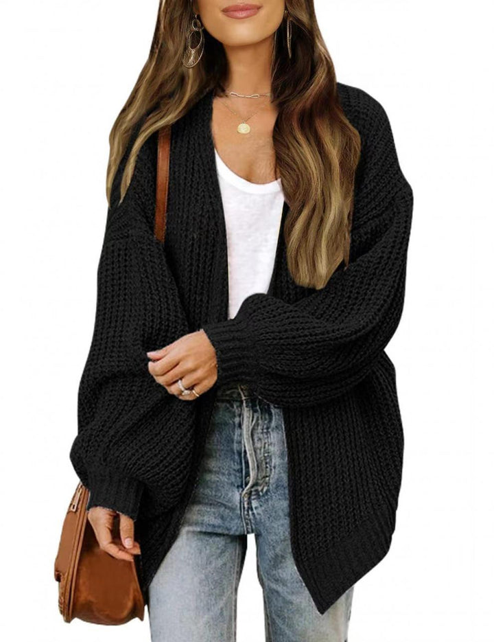 Dames gilet aérien en tricot avec coupe oversize et décolleté en V profond Chic & Stil