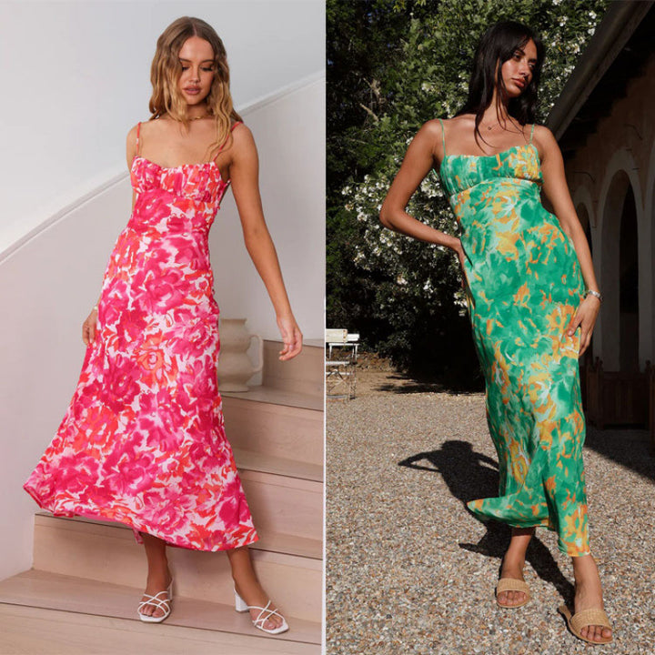 Maxi dress with adjustable straps Floral Lune London for women