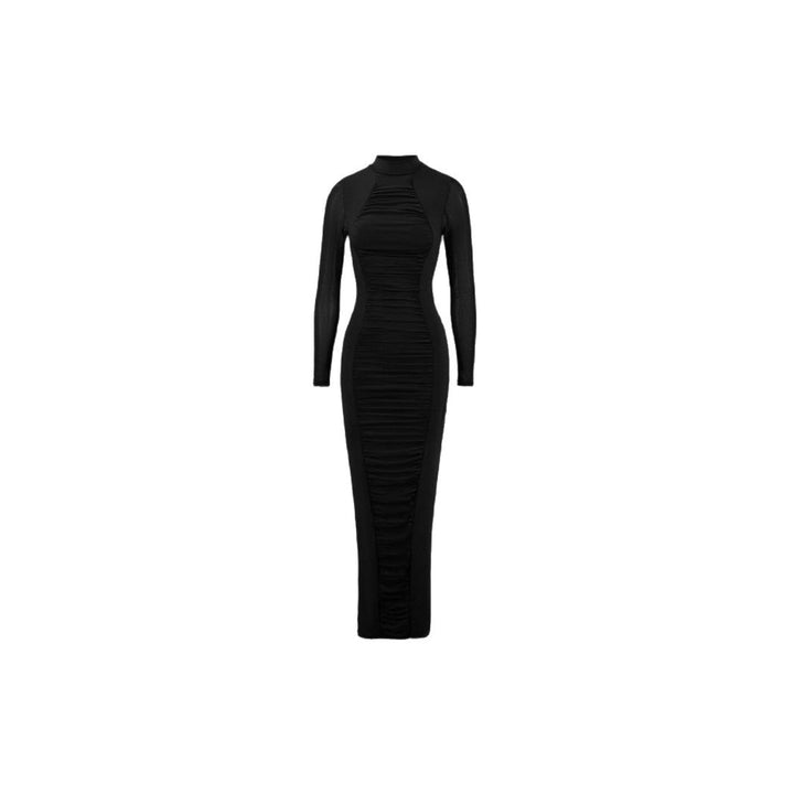 Maxi dress for women with a form-fitting cut and gathers Lune London