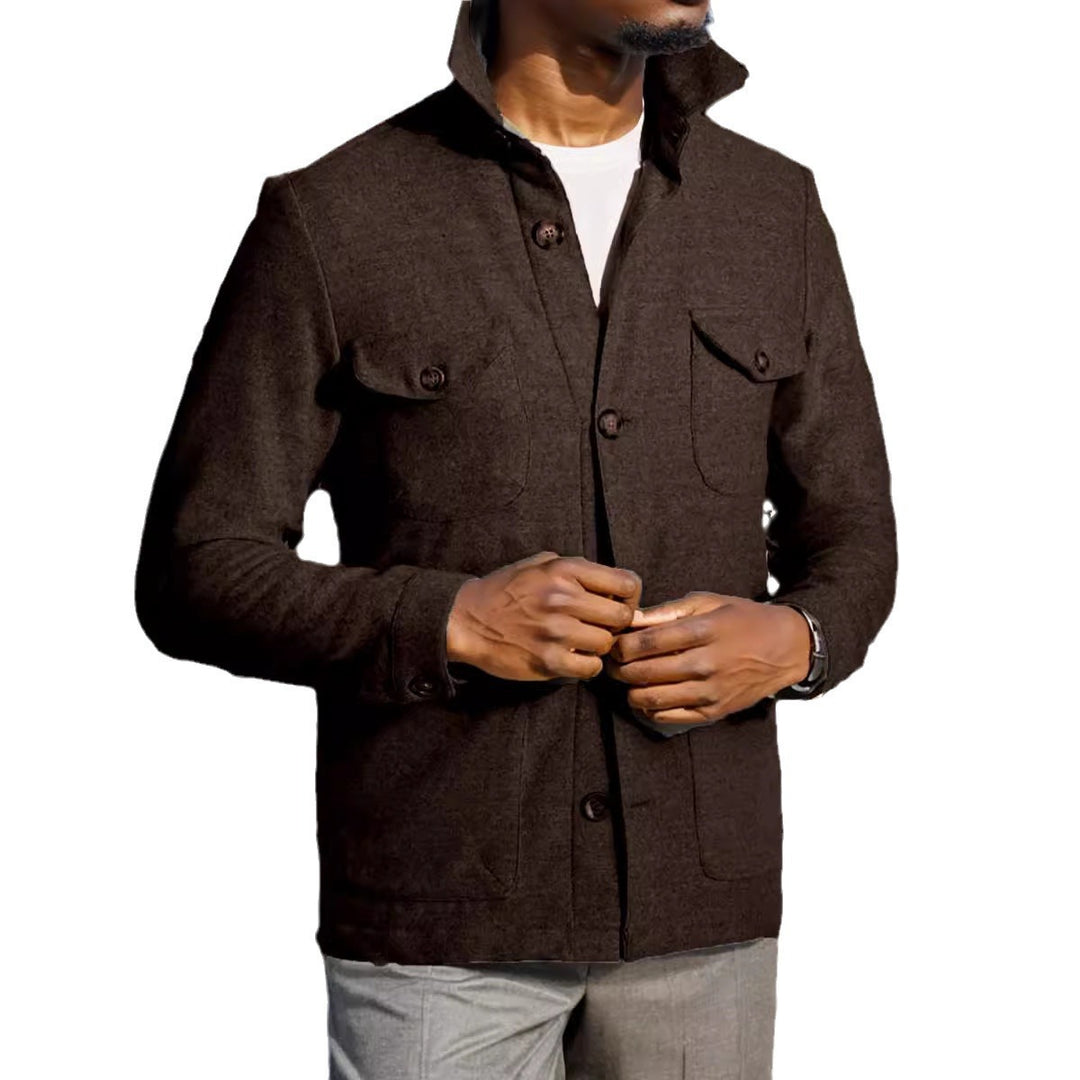 Functional jacket for men with a high collar and practical pockets Lune London