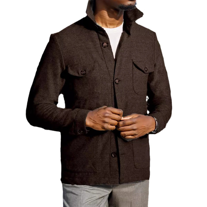 Functional jacket for men with a high collar and practical pockets Lune London