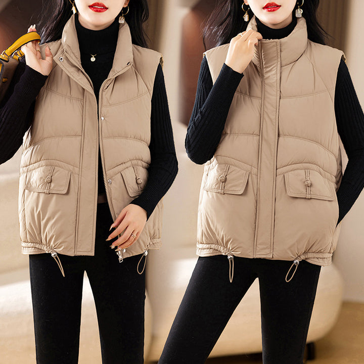 Lady sleeveless down jacket with high collar Lune London