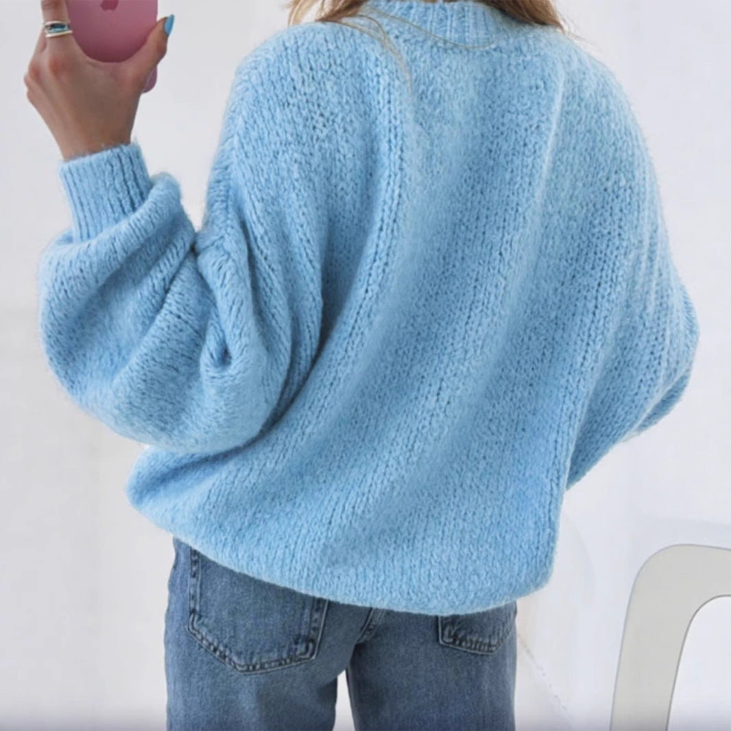 Pull femme douillet avec des manches volumineuses et un design texturé Lune London