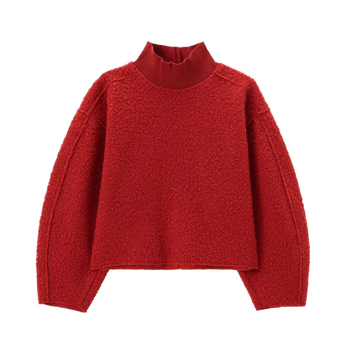 Chunky knit sweater for women with high collar Lune London