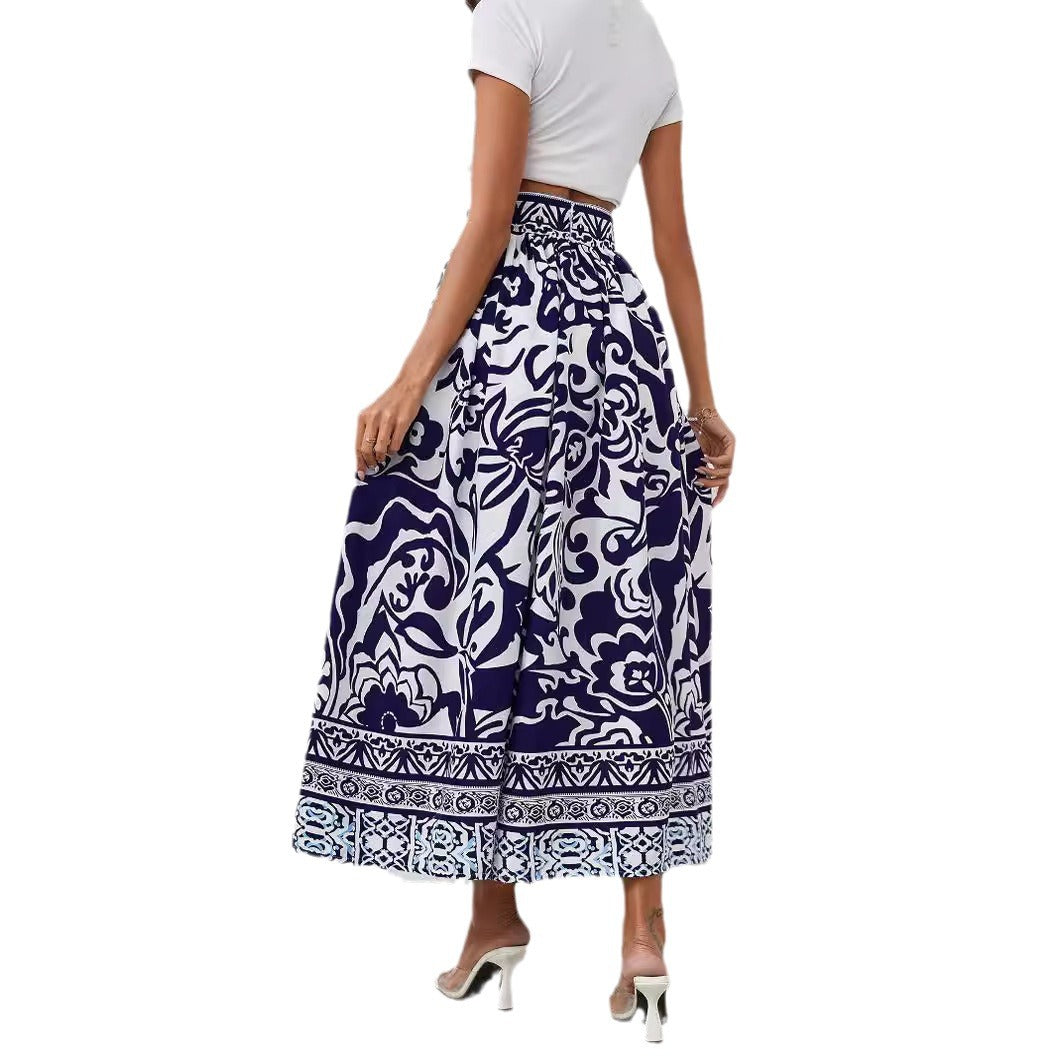 Ladies Elegant Flowers Maxi Skirt Lune London
