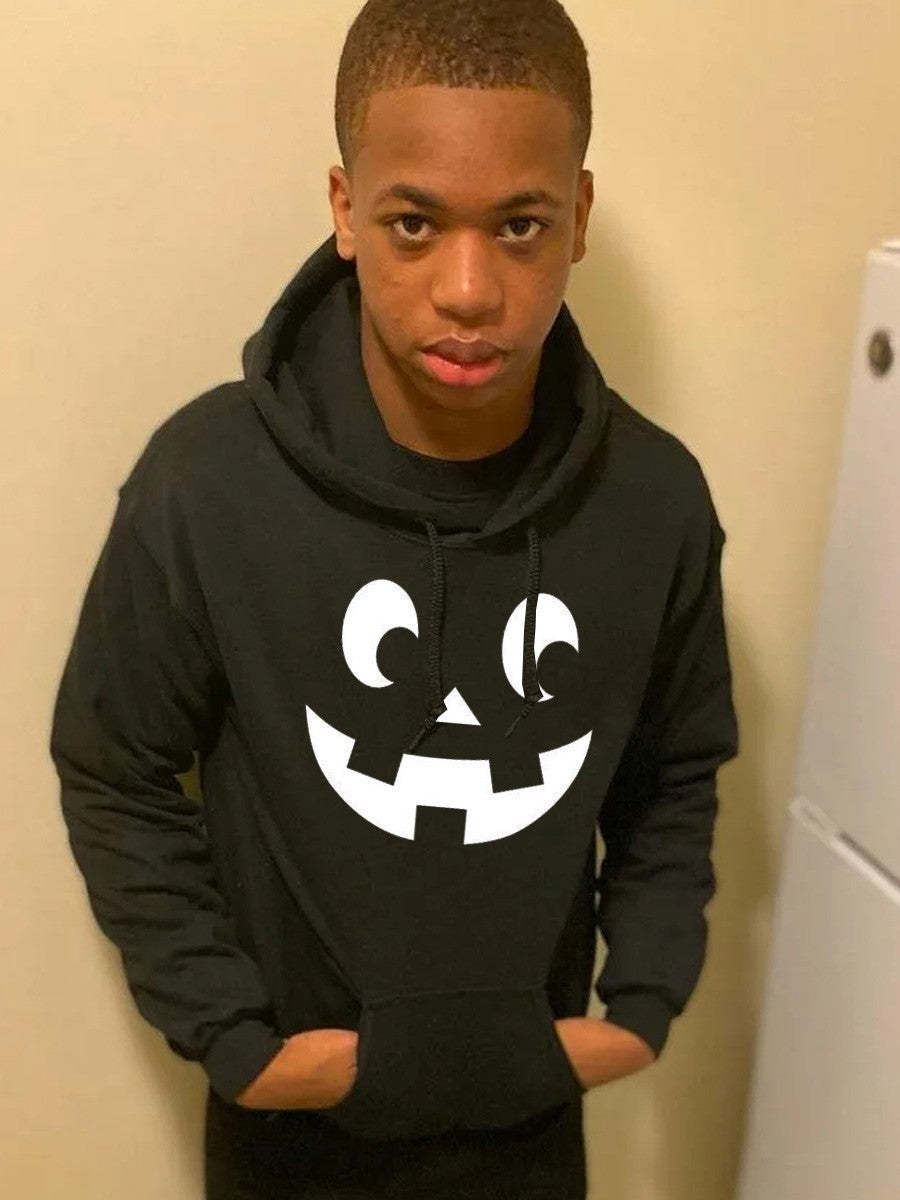Men's hoodie with artistic face pattern Lune London