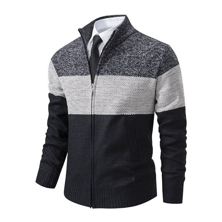 Fashionable men's jacket with high collar and modern zipper Lune London