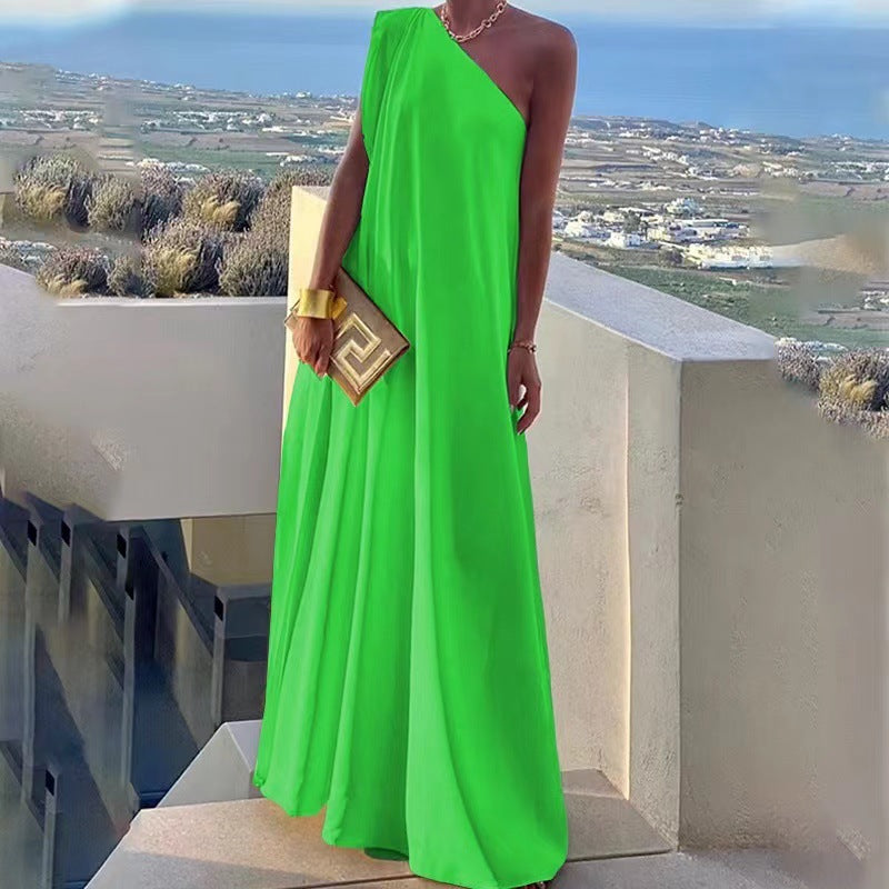 Lune London Women's One Shoulder Maxi Dress