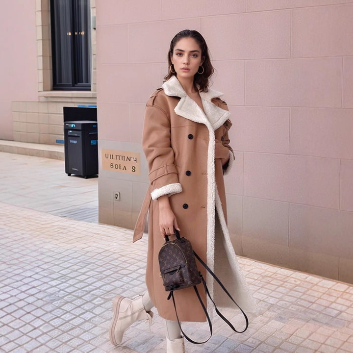 Ladies Long Teddy-Trenchcoat Lune London