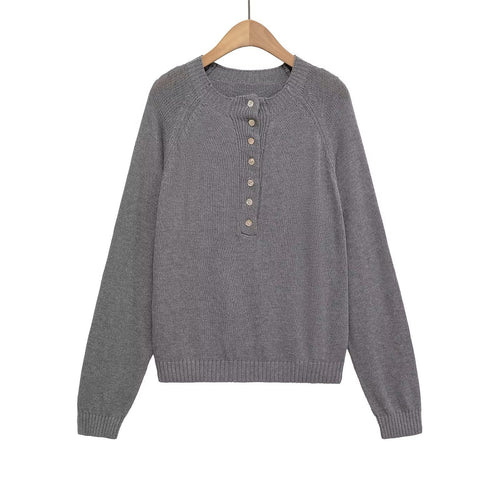 Women's sweatshirt with button placket Lune London