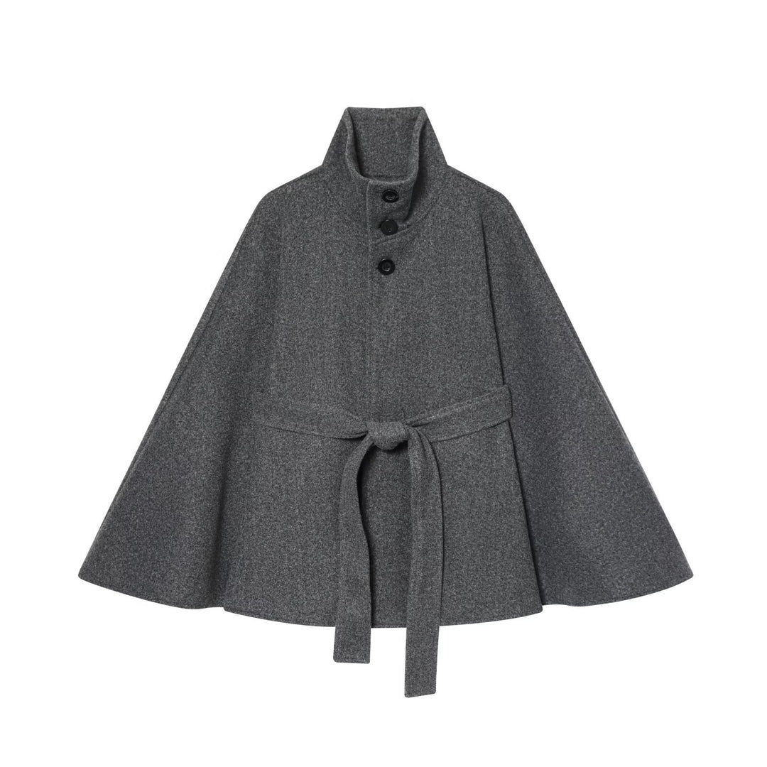 Veste manteau pour femmes en mélange de laine de haute qualité avec ceinture à la taille Chic & Stil