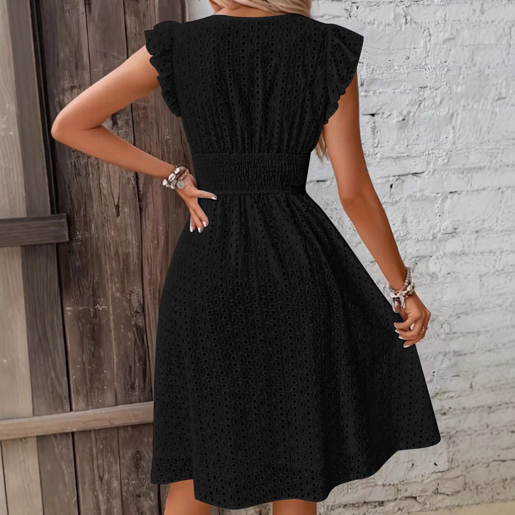 Wrap dress for women with ruffle details and a flattering cut for the silhouette Lune London