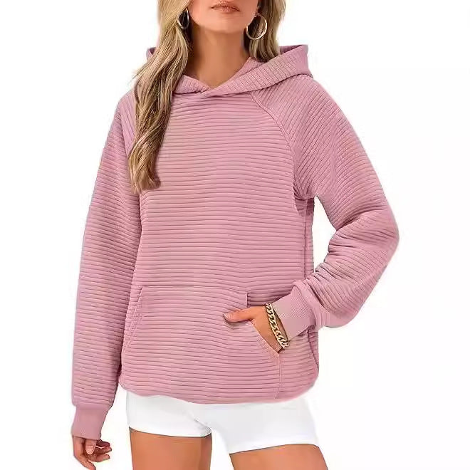 Casual hooded sweatshirt for women in structured cotton Lune London
