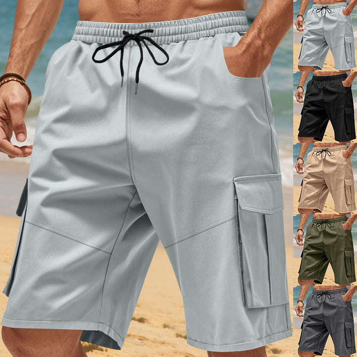 Men's cargo shorts with practical side pockets and elastic waist Lune London