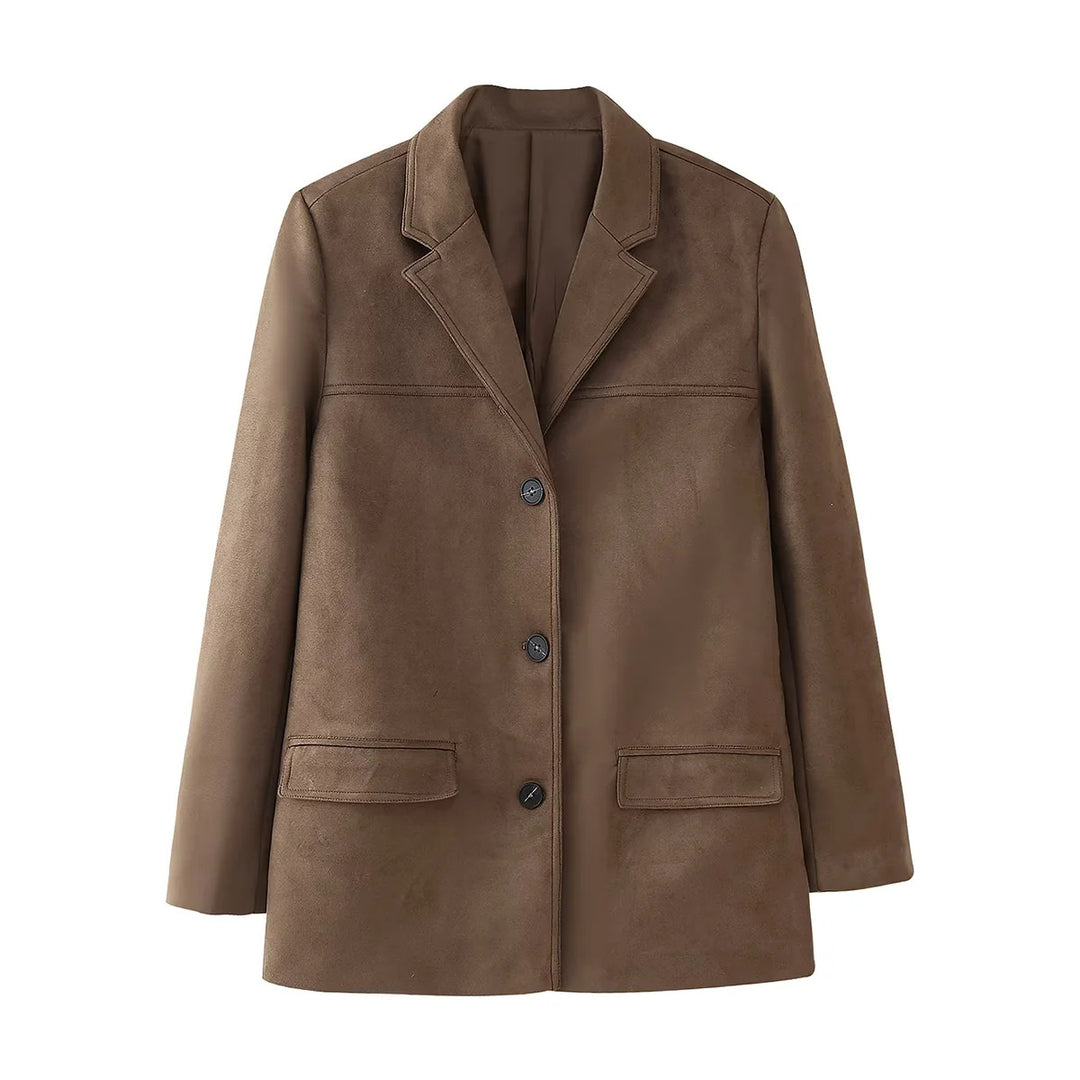 Ladies elegant quilted blazer jacket with practical pockets Lune London