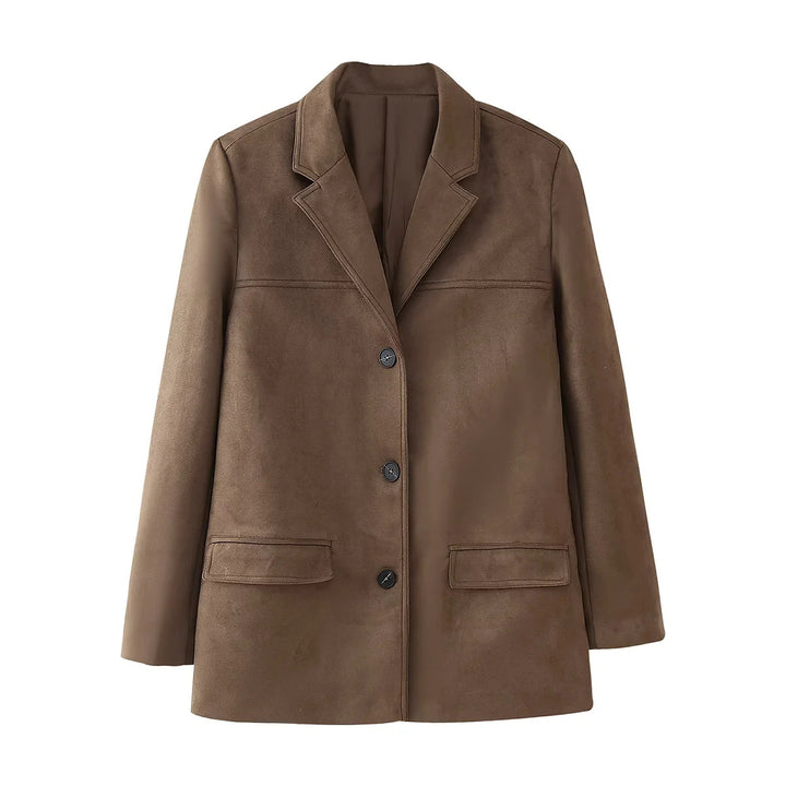 Ladies elegant quilted blazer jacket with practical pockets Lune London