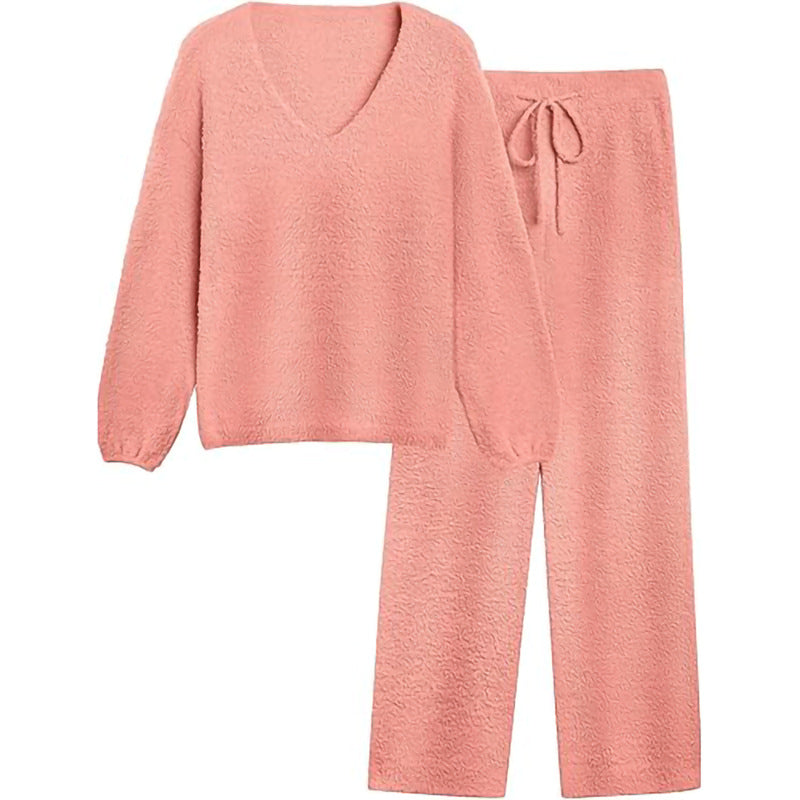 Ladies Casual V Neck Loungewear Set Lune London