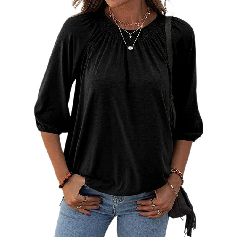 Women Casual Top with Wide Sleeves and Flowing Fabric Lune London
