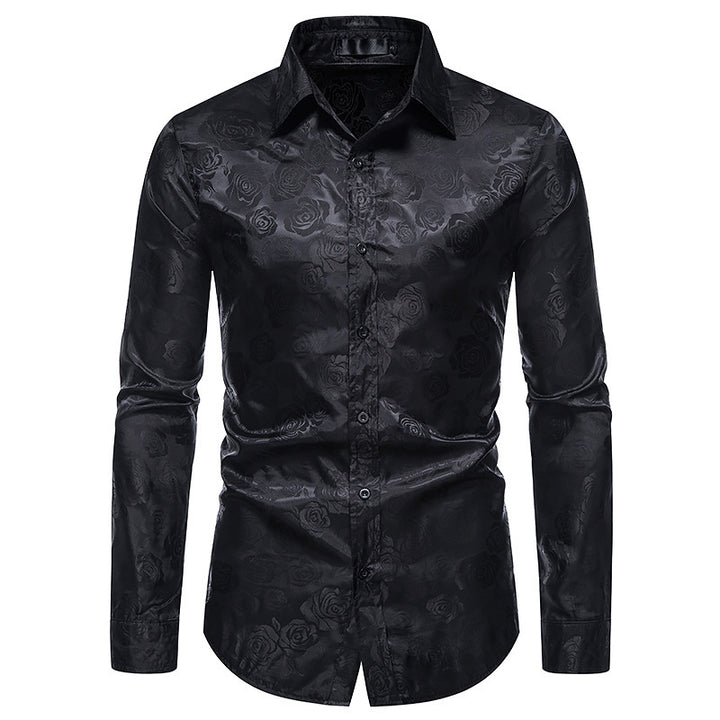 Shirt for men with floral patterns and an elegant shine Lune London