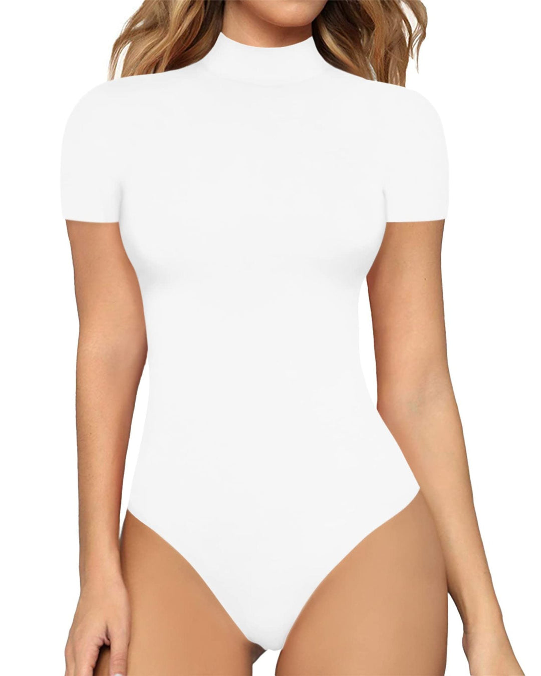 Women’s bodysuit with high collar and short sleeves Lune London