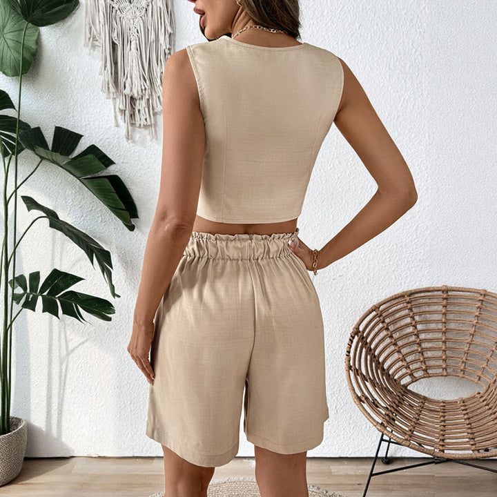Elegant Women Blouse and Shorts Two Piece Set Lune London