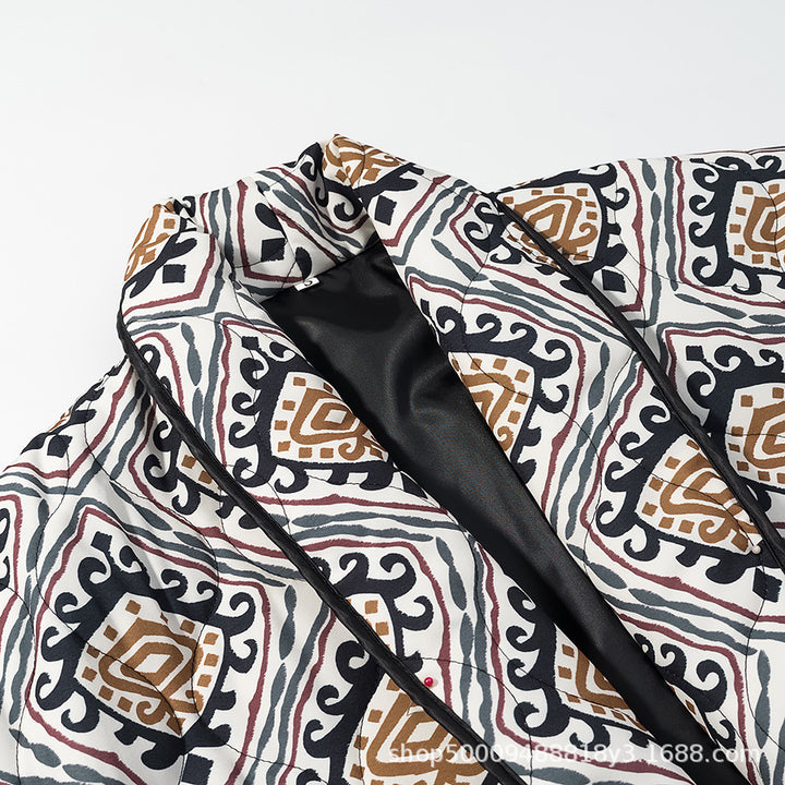 Trendy blazer jacket for women with adjustable waist belt and unique pattern Lune London