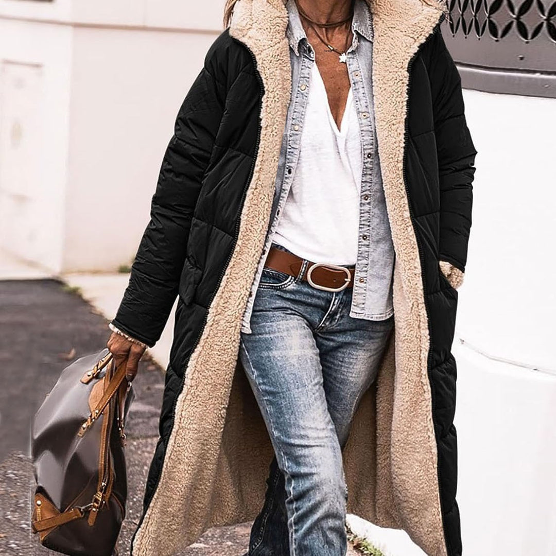 Ladies quilted parka with hood and relaxed fit Lune London