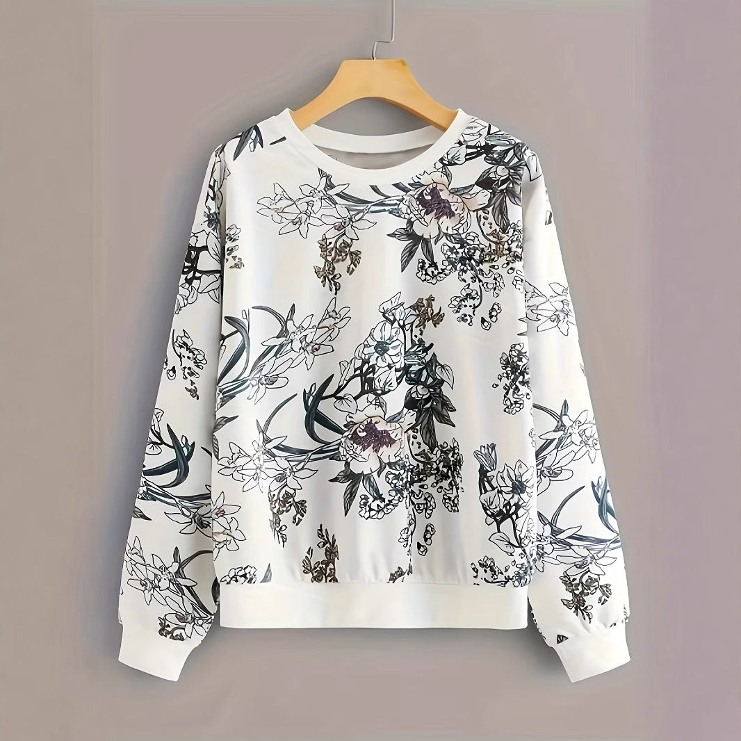Sweat-shirt femme avec impression florale et coupe décontractée Chic & Stil
