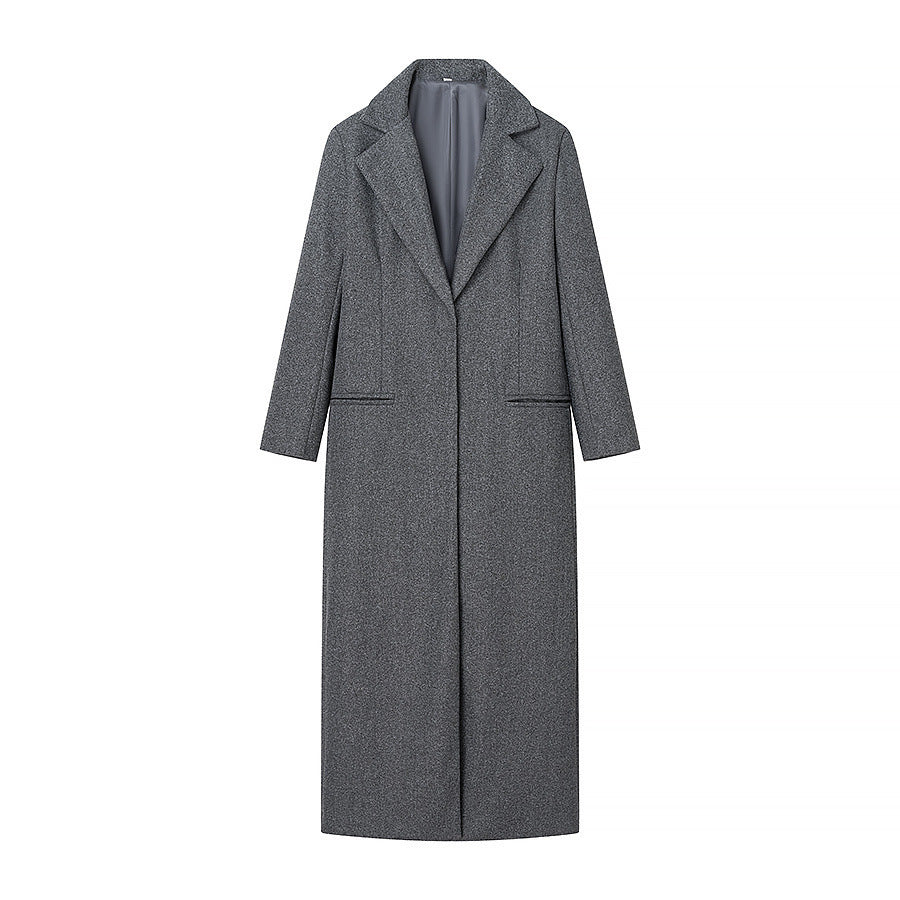 Manteau long élégant pour femmes avec col ultra-moderne et poches pratiques Chic & Stil