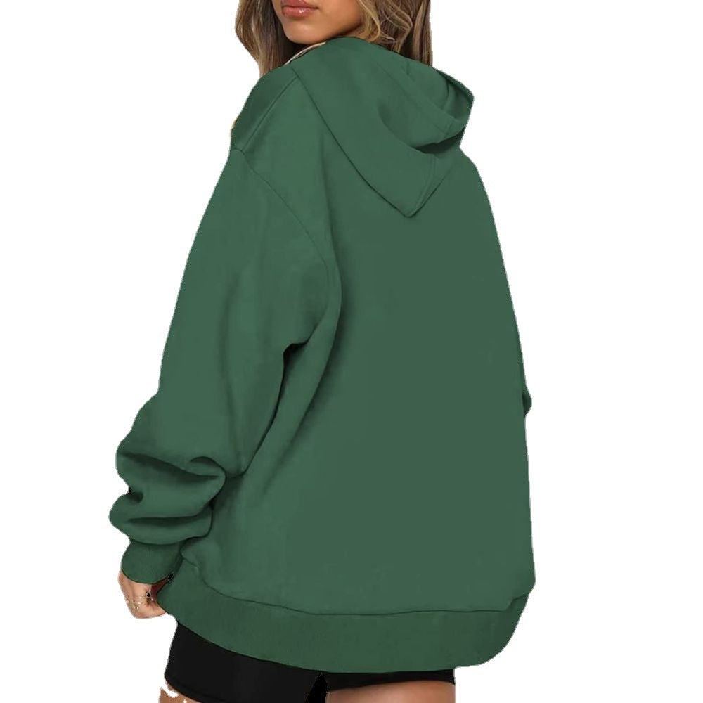 Oversized hoodie for women with half-zip Lune London