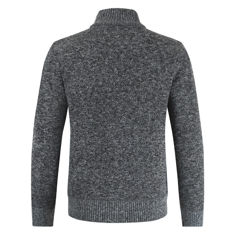 Knitted jacket for men with high collar and structured design Lune London