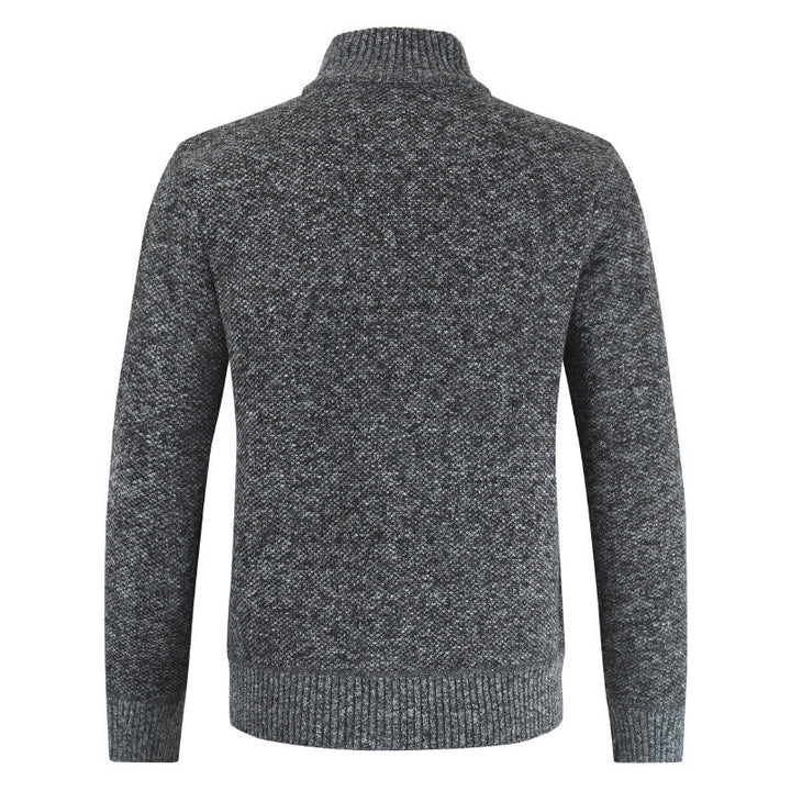Knitted jacket for men with high collar and structured design Lune London