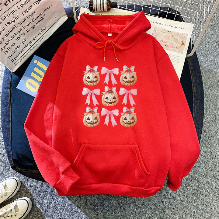 Women's Hoodie with Cheerful Pumpkin Design Chic & Stil