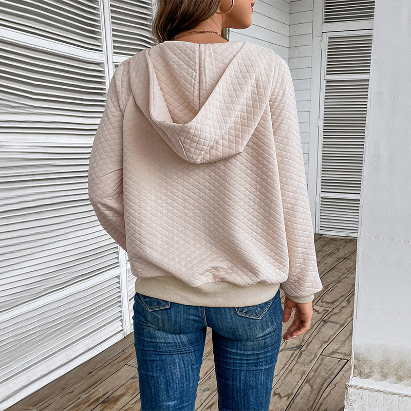 Sweat à zip tendance pour femmes avec zip et motif piqué Chic & Stil