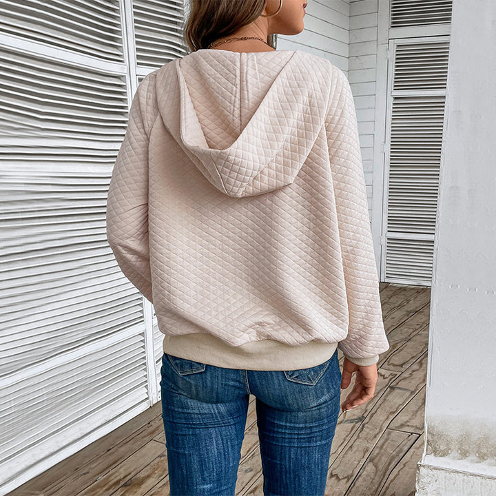 Sweat à zip tendance pour femmes avec zip et motif piqué Chic & Stil