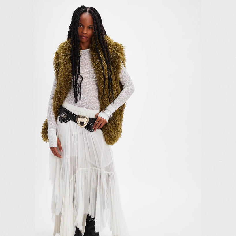 Ladies fur vest Lune London