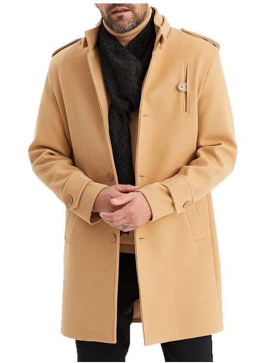 Elegant transitional coat for men with practical pockets and high collar Lune London