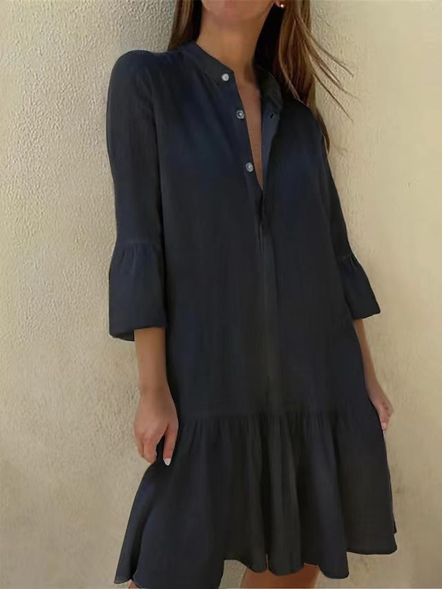 Shirt dress for women with ruffles Lune London