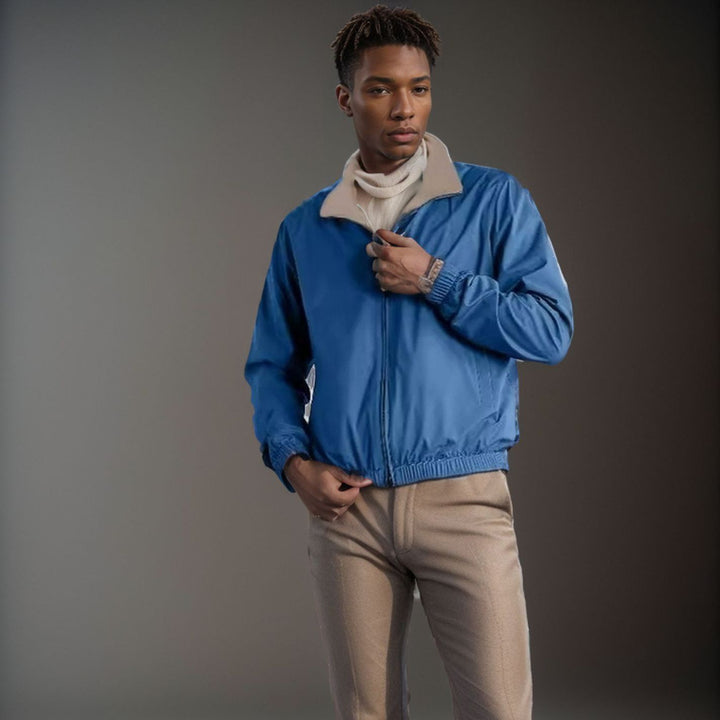 Lightweight bomber jacket for men with padded lining and elastic straps Lune London
