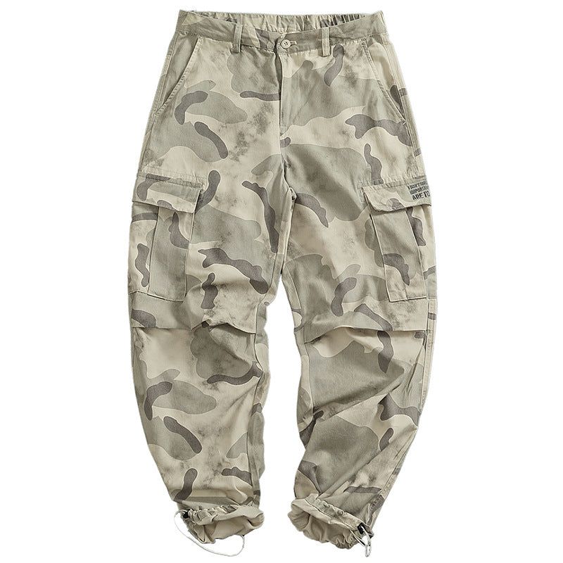 Cargo pants for women with versatile pockets and modern camouflage design Lune London
