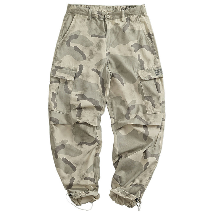 Cargo pants for women with versatile pockets and modern camouflage design Lune London