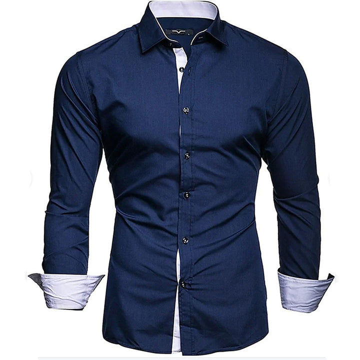 Elegant long sleeve shirt for men with contrasting cuffs Lune London