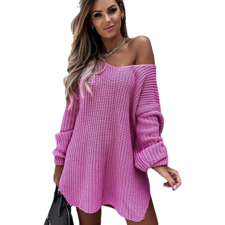Oversized knitted pullover for women with a loose fit and open sleeves Lune London
